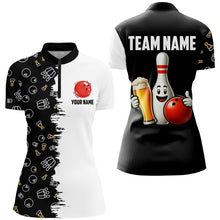 Load image into Gallery viewer, Custom Beer Bowling Shirt Funny Bowling Team League 1/4 Zip Bowling Shirt for Men QZT403