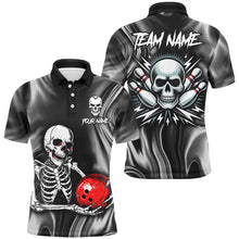 Load image into Gallery viewer, Skull Bowling Shirt for Men Custom Bowling Jersey Bowling Polo Shirt Bowling Team League QZT293