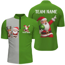 Load image into Gallery viewer, Custom Christmas Bowling Team Shirts Multicolor QuarterZip Bowling Jersey for Men QZT487