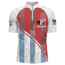 Load image into Gallery viewer, Bowling Shirt for Men Bowling Tournament Jersey Unisex 1/4 Zip Bowling Shirt QZT273