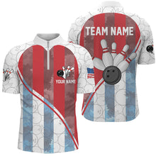 Load image into Gallery viewer, Bowling Shirt for Men Bowling Tournament Jersey Unisex 1/4 Zip Bowling Shirt QZT273