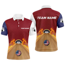 Load image into Gallery viewer, Personalized Bowling Shirt with Name Polo Bowling Jersey for Men Flame Bowling Shirt Unisex QZT286