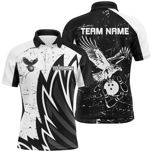 Personalized Men Eagle Bowling Shirts Polo Bowling Jersey Bowling League Multicolor QZT463