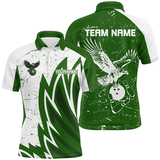 Personalized Men Eagle Bowling Shirts Polo Bowling Jersey Bowling League Multicolor QZT463