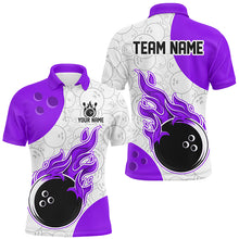 Load image into Gallery viewer, Flame Bowling Shirt Customized Orange Bowling Jerseys Team League Polo Bowling Shirt for Men QZT283
