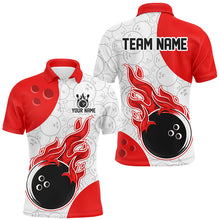 Load image into Gallery viewer, Flame Bowling Shirt Customized Orange Bowling Jerseys Team League Polo Bowling Shirt for Men QZT283