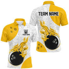 Load image into Gallery viewer, Flame Bowling Shirt Customized Orange Bowling Jerseys Team League Polo Bowling Shirt for Men QZT283