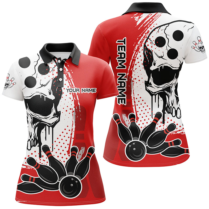 Skull Bowling Shirt for Women Custom Bowling Jersey Bowling Polo Shirt Bowling Team League QZT293