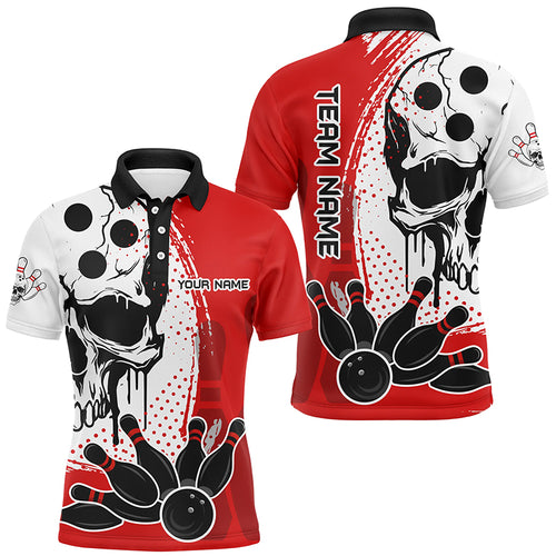 Skull Bowling Shirt for Men Custom Bowling Jersey Bowling Polo Shirt Bowling Team League QZT293