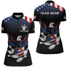 Load image into Gallery viewer, Custom Eagle Bowling Team Shirt American Bowling Quarter-Zip Jersey for Men Women QZT658