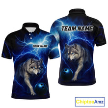Load image into Gallery viewer, Custom Bowling Shirts for Men Thunder Bowling Jerseys Bowling Team League Polo &amp; Quarter-Zip QZT704