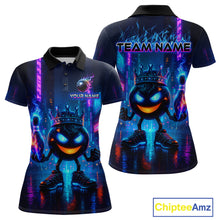 Load image into Gallery viewer, Custom Neon Lightning Bowling Shirt Funny Women Bowling Team Jersey Polo &amp; 1/4-Zip Bowling Outfit QZT740