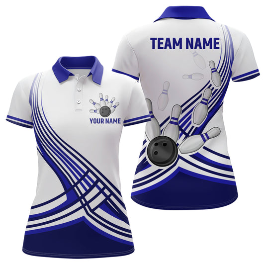 Personalized Women's Bowling Jersey Polo Bowling Team Shirts Bowlwing Gifts QZT502