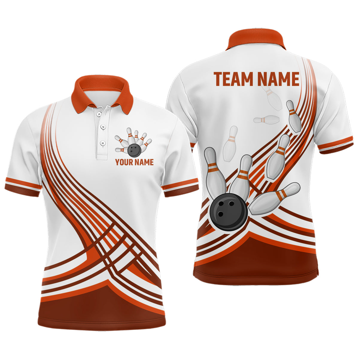 Personalized Men's Bowling Jersey Polo Bowling Team Shirts Bowling Gifts QZT502