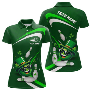 Custom Green St Patrick Day Bowling Shirt Lucky Funny Polo Bowling Jersey QZT623