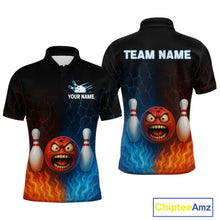 Load image into Gallery viewer, Custom Crazy Bowling Shirt for Team Flame &amp; Water Bowling Jersey for Men Bowling Unisex QZT745