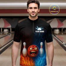 Load image into Gallery viewer, Custom Crazy Bowling Shirt for Team Flame &amp; Water Bowling Jersey for Men Bowling Unisex QZT745