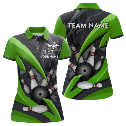 Custom 3D Bowling Team Shirts Multicolor Bowling Jersey for Women Polo QZT505