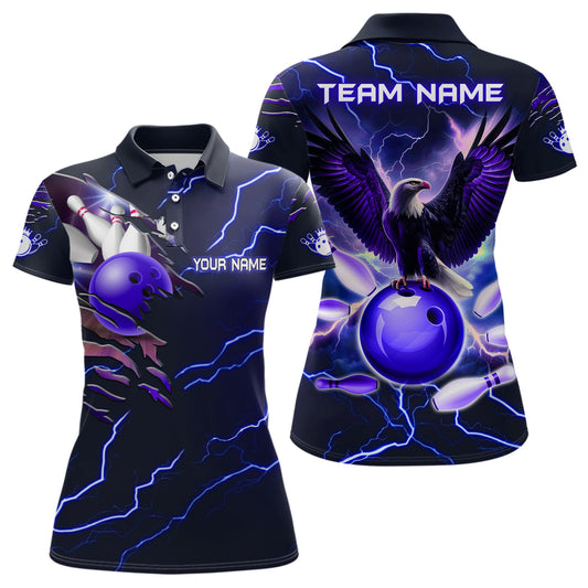 Personalized Women Polo Eagle Bowling Shirts Bowling Team League QZT437