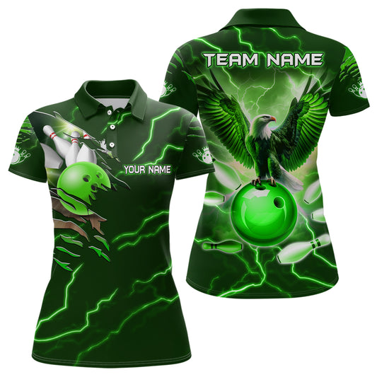 Personalized Women Polo Eagle Bowling Shirts Bowling Team League QZT437
