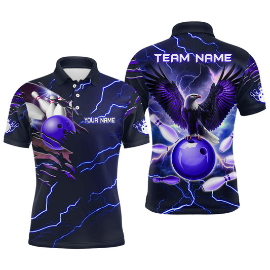 Personalized Men Polo Eagle Bowling Shirts Bowling Team League QZT437