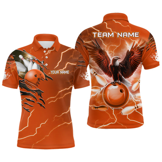 Personalized Men Polo Eagle Bowling Shirts Bowling Team League QZT437