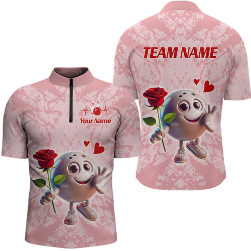 Custom Bowling Shirt for Couples 1/4 Zip Bowling Shirts Sympathy Shirt for Men Women QZT610