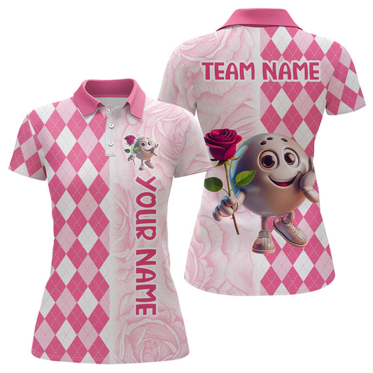 Personalized Bowling Team Jersey Polo Bowling Shirt for Couples Button Down Shirt QZT611