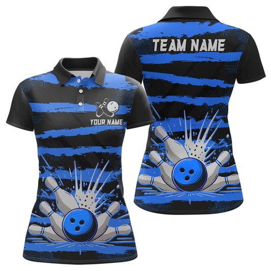 Women Camo Bowling Shirts Polo Custom Bowling Team Jersey League Multicolor QZT472