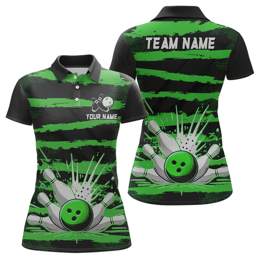 Women Camo Bowling Shirts Polo Custom Bowling Team Jersey League Multicolor QZT472