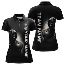 Load image into Gallery viewer, Custom Skull Bowling Shirts Unisex Polo Bowling Team Jersey Black Bowling League QZT631