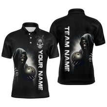 Load image into Gallery viewer, Custom Skull Bowling Shirts Unisex Polo Bowling Team Jersey Black Bowling League QZT631