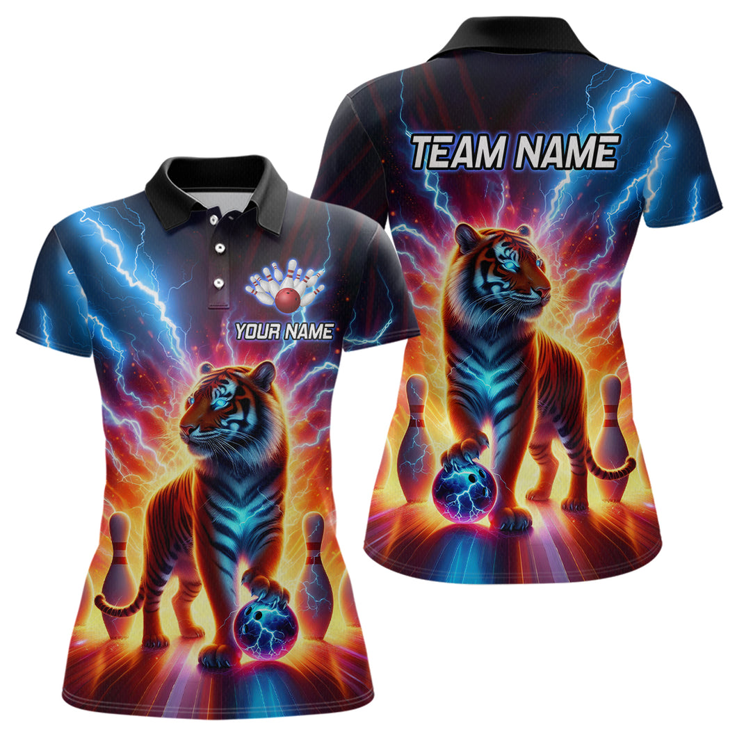 Custom Tiger Bowling Jersey Thunder Bowling Team Shirt Polo Bowling for Men Women QZT637
