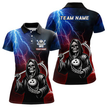 Load image into Gallery viewer, Thunder Bowling Shirt| Grim Reaper Bowling Jersey, Custom Bowling for Women, Polo Bowling Shirt QZT405