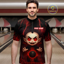 Load image into Gallery viewer, Custom Red Funny Vampire Thunder Bowling Shirt Polo &amp; 1/4-Zip Bowling League Jersey for Men Outfit QZT753
