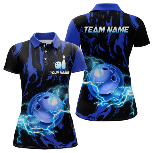 Custom Women Bowling Shirts Polo Bowling Jersey Multicolor Bowling Team League QZT484