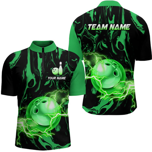 Custom Men Bowling Shirts Quarter Zip Bowling Jersey Multicolor League QZT484