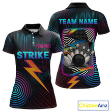 Load image into Gallery viewer, Bowling Shirt Strike Neon Lightning Custom Team Jersey for Women Graphic Bowling Uniform QZT727