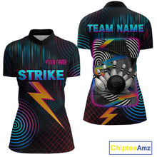 Load image into Gallery viewer, Bowling Shirt Strike Neon Lightning Custom Team Jersey for Women Graphic Bowling Uniform QZT727