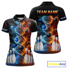 Load image into Gallery viewer, Custom Flame &amp; Water DNA Bowling Shirt My DNA Polo Bowling Jersey for Men And Women QZT685