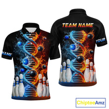 Load image into Gallery viewer, Custom Flame &amp; Water DNA Bowling Shirt My DNA Polo Bowling Jersey for Men And Women QZT685