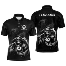 Load image into Gallery viewer, Custom Bowling Shirt Skull Bowling Polo Shirt for Men Bowling Team League QZT299