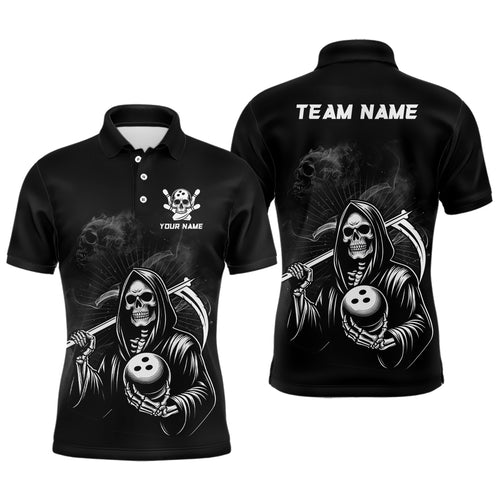 Custom Bowling Shirt Skull Bowling Polo Shirt for Men Bowling Team League QZT299