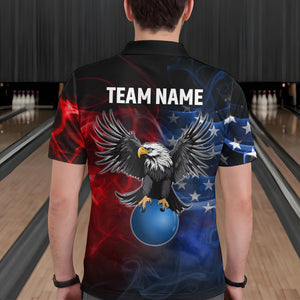 Personalized American Bowling Shirts Men Women Eagle Polo Bowling Team Jersey QZT543