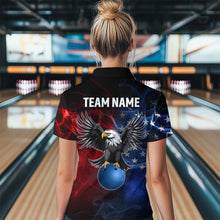 Load image into Gallery viewer, Personalized American Bowling Shirts Men Women Eagle Polo Bowling Team Jersey QZT543