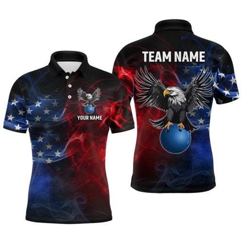Personalized American Bowling Shirts Men Women Eagle Polo Bowling Team Jersey QZT543