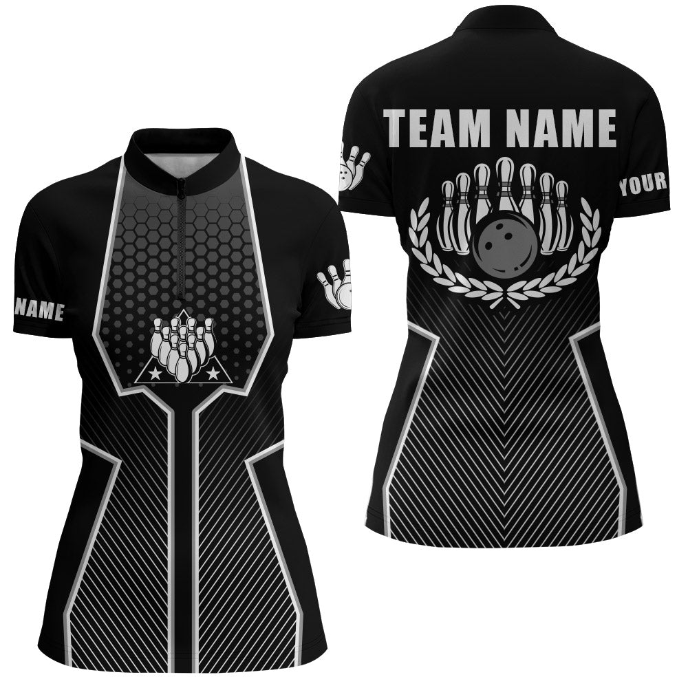 Personalized 3D Bowling Jersey for Women USA Bowling Team Shirt Bowling Quarter-Zip Shirt QZT128