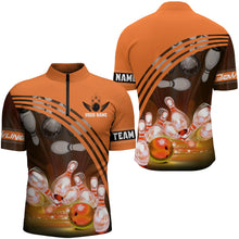 Load image into Gallery viewer, Custom Bowling Shirt for Men Bowling Jersey Bowling Team League Quarter-Zip Shirt QZT45