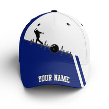 Load image into Gallery viewer, Personalized Bowling 3D Cap, Custom Bowling Hat for Men Women, Bowling Pin &amp; Ball Cap with Name CHT01-1