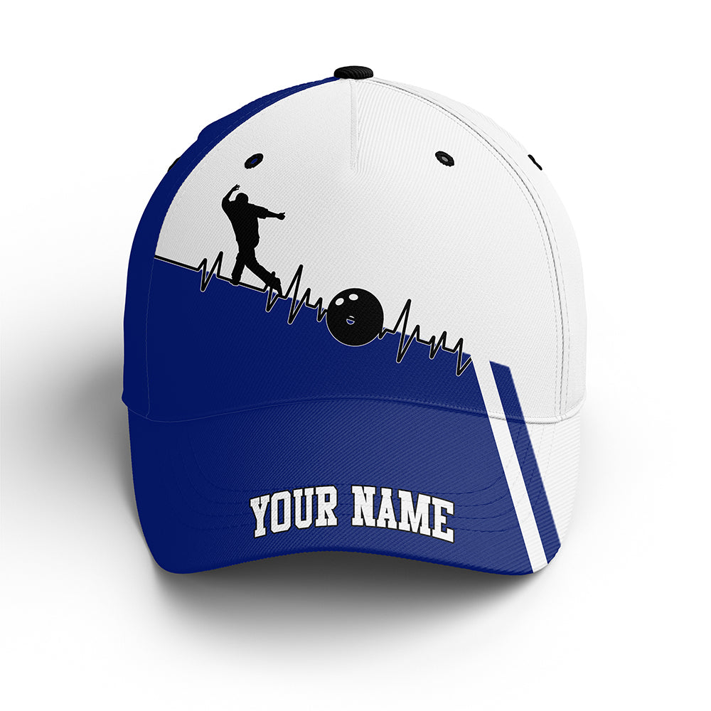 Personalized Bowling 3D Cap, Custom Bowling Hat for Men Women, Bowling Pin & Ball Cap with Name CHT01-1